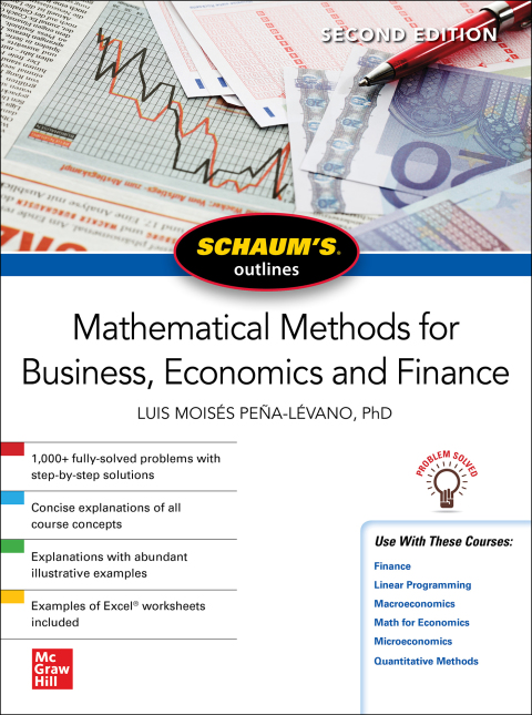 Cover image for book Schaum's Outline of Mathematical Methods for Business, Economics and Finance