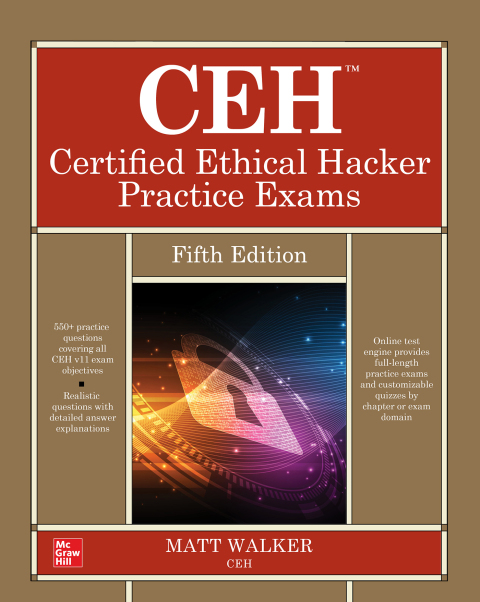 Cover image for book CEH Certified Ethical Hacker Practice Exams, Fifth Edition