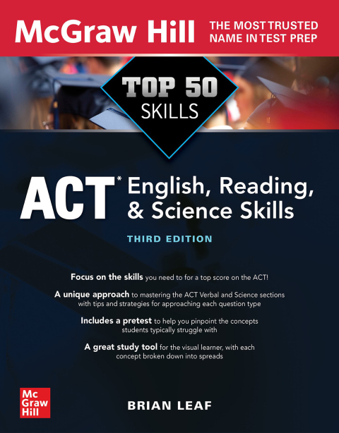 Cover image for book Top 50 ACT English, Reading, and Science Skills, Third Edition