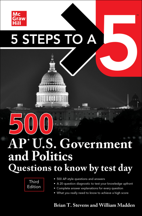 Cover image for book 5 Steps to a 5: 500 AP U.S. Government and Politics Questions to Know by Test Day, Third Edition