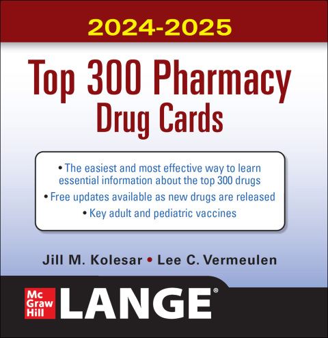 Cover image for book McGraw Hill's 2024/2025 Top 300 Pharmacy Drug Cards