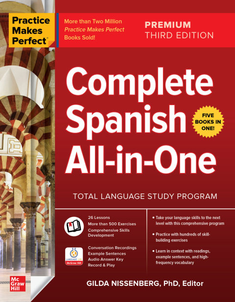 Cover image for book Practice Makes Perfect: Complete Spanish All-in-One, Premium Third Edition