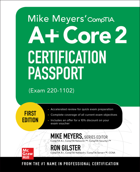 Cover image for book Mike Meyers' CompTIA A+ Core 2 Certification Passport (Exam 220-1102)