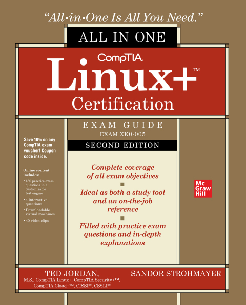 Cover image for book CompTIA Linux+ Certification All-in-One Exam Guide (Exam XK0-005)