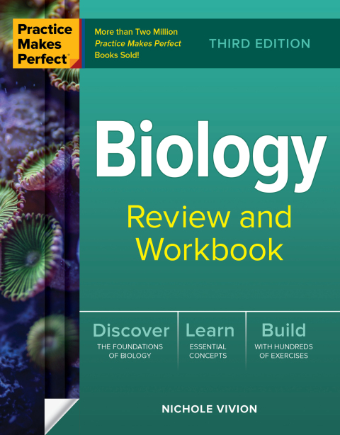 Cover image for book Practice Makes Perfect: Biology Review and Workbook, Third Edition