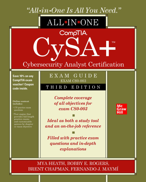 Cover image for book CompTIA CySA+ Cybersecurity Analyst Certification All-in-One Exam Guide, (Exam CS0-003)