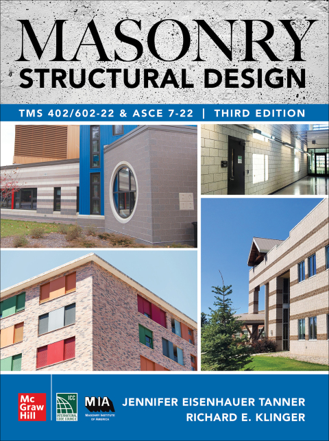 Cover image for book Masonry Structural Design, Third Edition: TMS 402/602-22 and ASCE 7-22