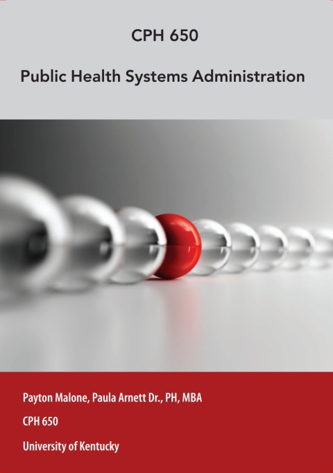 Cover image for book CPH 650, Public Health Systems Administration