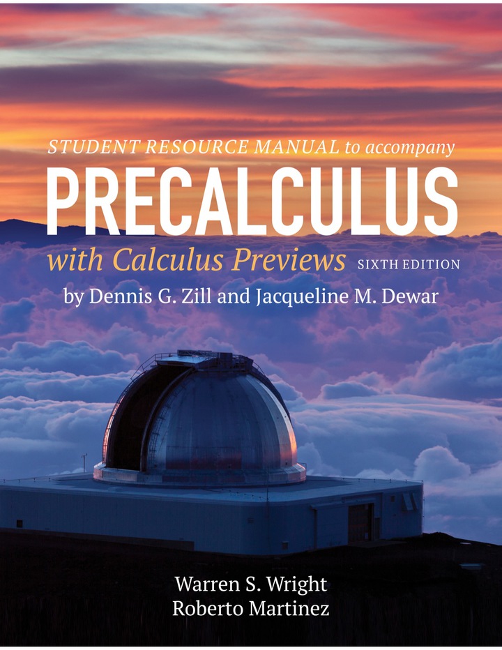 Student Resource Manual to Accompany Precalculus with Calculus Previews, 6th Edition - E-Book - Original PDF - img