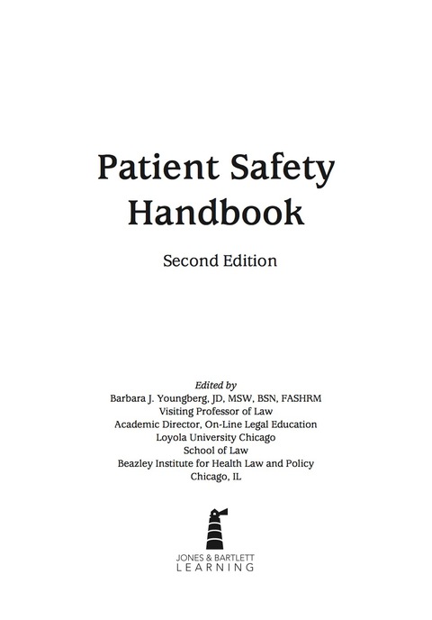 Cover image for book Patient Safety Handbook