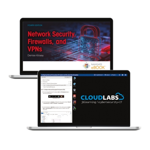 Cover image for book Navigate eBook for Network Security, Firewalls, and VPNs + Cloud Labs