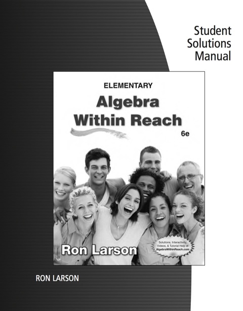 Cover image for book Student Solutions Manual for Larson's Elementary Algebra: Algebra within Reach, 6th