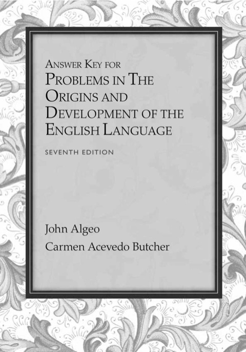 Cover image for book Answer Key for Problems for Algeo/Butcher's The Origins and Development of the English Language