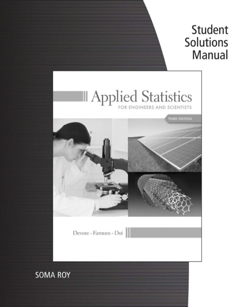 Cover image for book Student Solutions Manual for Devore/Farnum/Doi's Applied Statistics for Engineers and Scientists