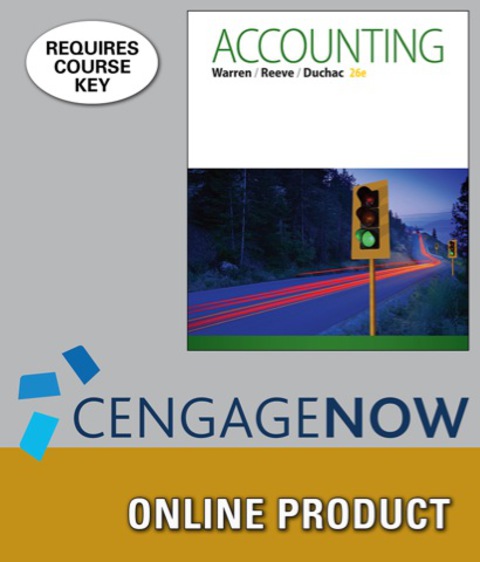 Cover image for book CengageNOW for Warren/Reeve/Duchac's Accounting, 26th Edition, [Instant Access], 2 terms