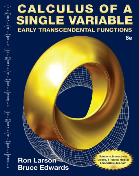 Cover image for book Calculus of a Single Variable: Early Transcendental Functions
