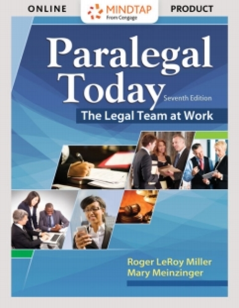 Cover image for book MindTap Paralegal for Miller/Meinzinger's Paralegal Today: The Legal Team at Work, 7th Edition, [Instant Access], 1 term (6 months)