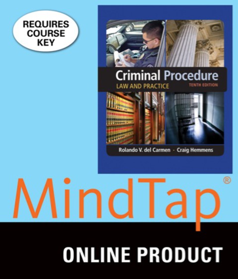Cover image for book MindTap Criminal Justice for Del Carmen/Hemmens' Criminal Procedure: Law and Practice, 10th Edition, [Instant Access], 1 term (6 months)