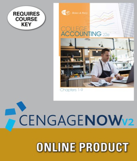 Cover image for book CengageNOWv2 for Heintz/Parry's College Accounting, Chapters 1-9, 22nd Edition, [Instant Access], 1 term