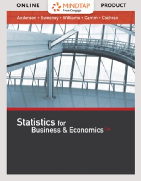 Cover image for book XLSTAT Education Edition, [Instant Access] for Anderson/Sweeney/Williams/Camm/Cochran's Statistics for Business & Economics, 13th Edition, [Instant Access], 2 terms (12 months)