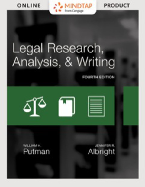 Cover image for book MindTap Paralegal for Putman/Albright's Legal Research, Analysis, and Writing