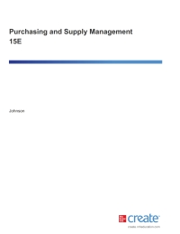 PURCHASING AND SUPPLY MANAGEMENT