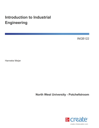 Introduction to Industrial Engineering (Ingb 122)