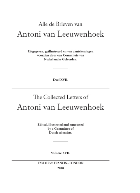 Cover image for book The Collected Letters of Antoni Van Leeuwenhoek - Volume 17