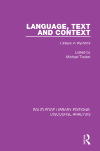Titelbild: Language, Text and Context 1st edition 9781138224421