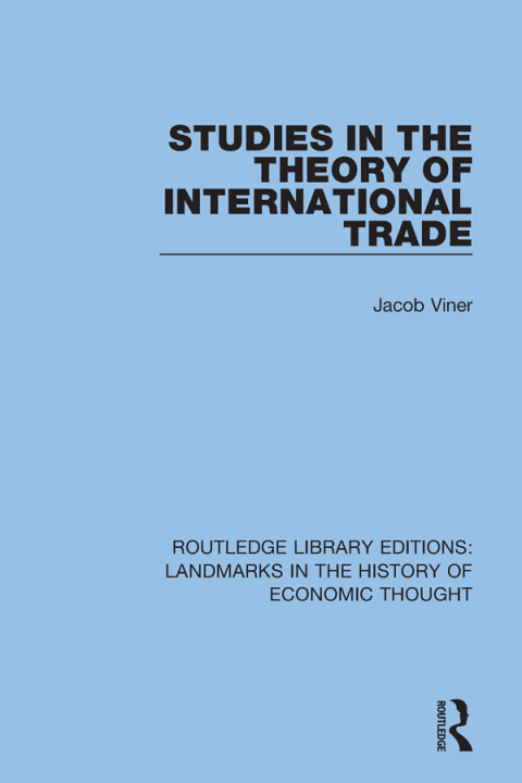 Cover image for book Studies in the Theory of International Trade