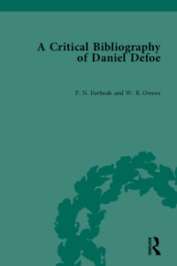Cover image: A Critical Bibliography of Daniel Defoe 1st edition 9780367876180
