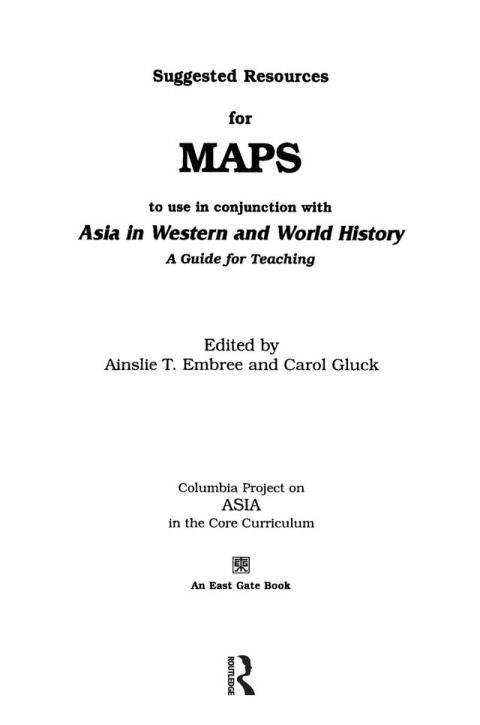 Cover image for book Suggested Resources for Maps to Use in Conjunction with Asia in Western and World History