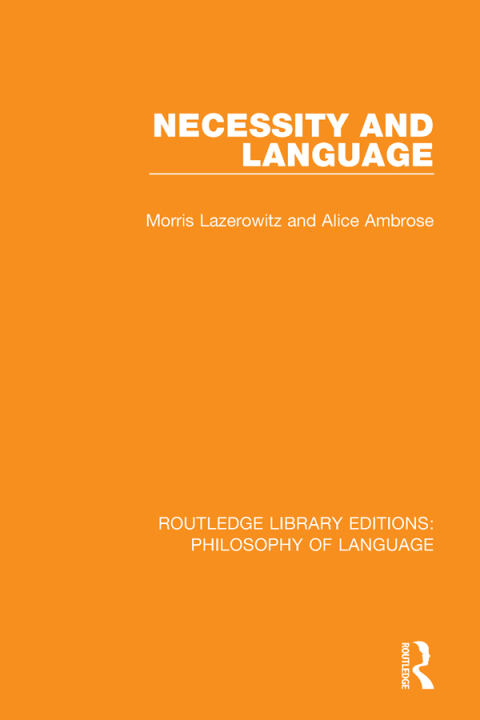 Cover image for book Necessity and Language