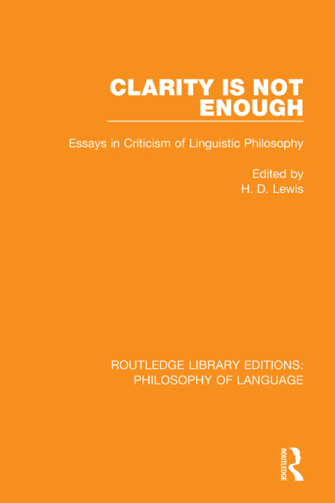 Cover image for book Clarity Is Not Enough