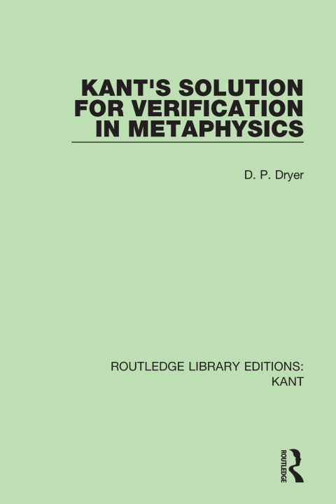 Cover image for book Kant's Solution for Verification in Metaphysics