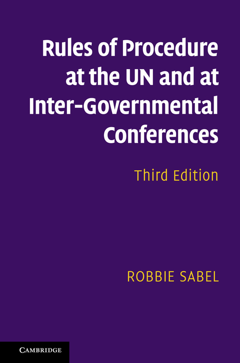 Cover image for book Rules of Procedure at the UN and at Inter-Governmental Conferences