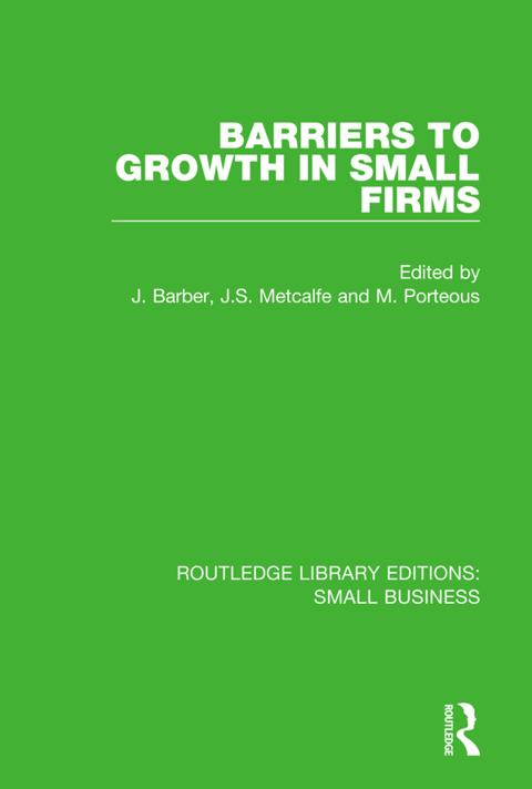 Cover image for book Barriers to Growth in Small Firms