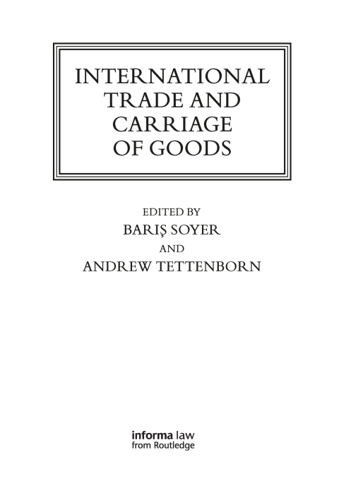 Cover image for book International Trade and Carriage of Goods