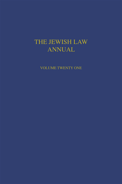 Cover image for book Jewish Law Annual Volume 21