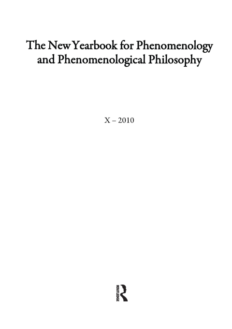 Cover image for book The New Yearbook for Phenomenology and Phenomenological Philosophy