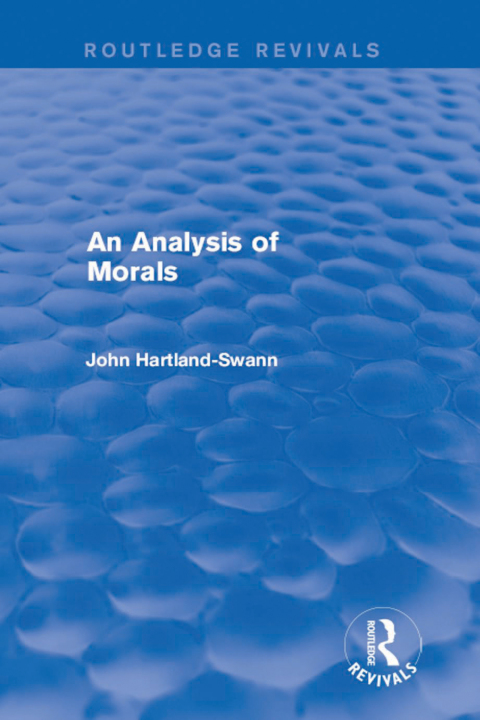Cover image for book An Analysis of Morals