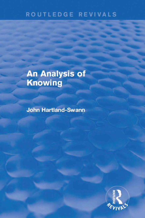 Cover image for book An Analysis of Knowing