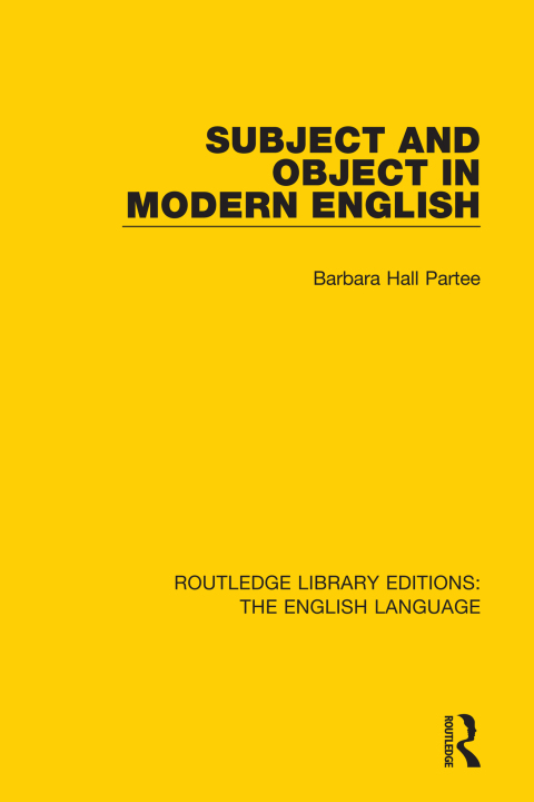 Cover image for book Subject and Object in Modern English