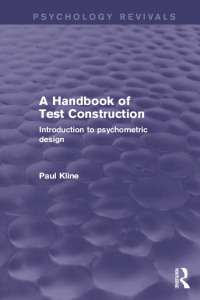 Cover image: A Handbook of Test Construction (Psychology Revivals) 1st edition 9781138905122