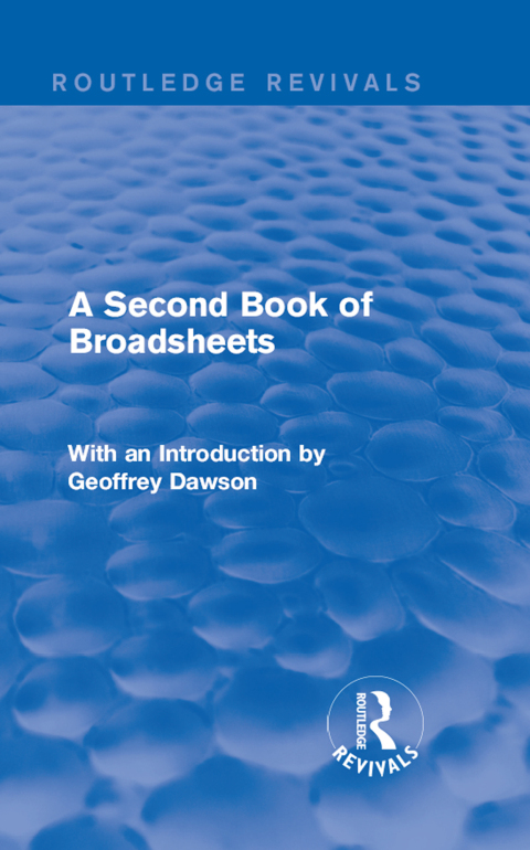 Cover image for book A Second Book of Broadsheets (Routledge Revivals)