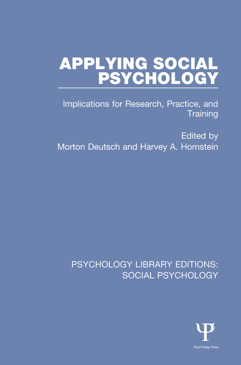 Cover image for book Applying Social Psychology