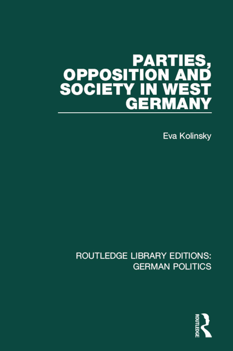 Cover image for book Parties, Opposition and Society in West Germany (RLE: German Politics)