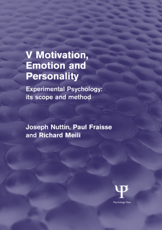 Experimental Psychology Its Scope and Method: Volume V (Psychology Revivals)