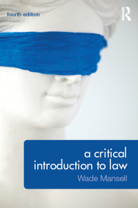 Cover image: A Critical Introduction to Law 4th edition 9781138775022