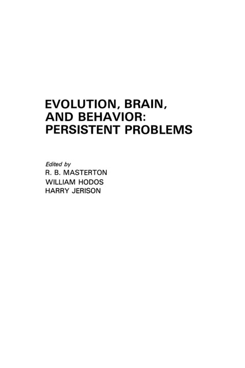 Cover image for book Evolution, Brain, and Behavior